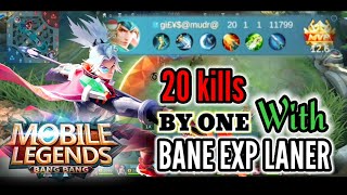 20 KILLS!!!! ZILONG SOLO RANK BY ONE VS BANE EXP LANER || MLBB