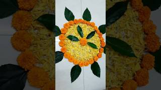 Flower rangoli for diwali#diwali#flower#rangolidesigns#flowerdecoration#ytshorts@yatharth&momsworld