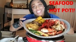 Seafood Hot Pot Mukbang! Eating starts @ 15:35