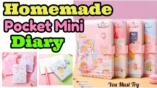 Homemade Pocket Mini Diary | DlY Mini Diary | Homemade to make small diary at home