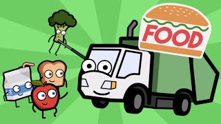 LearningFoods Song With Munchie the Garbage Truck Baby, Toddler, Kindergarten Kids Learning Videos