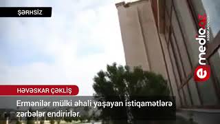 Ermənilər mülki əhali yaşayan istiqamətləri vururlar.