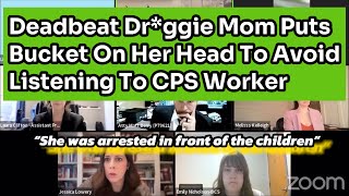 Deadbeat Dr*ggie Mom Puts Bucket On Her Head To Avoid Listening To CPS Worker #familycourtplaylist