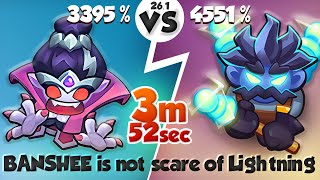 BANSHEE is not scare of Lightning! 3 min 52 sec | PVP Rush Royale