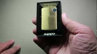 Brushed Brass Zippo unboxing