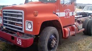 International S1700 fire truck no longer in service, fuel tank dated 7-85?. Maybe old CDF&FP model 1