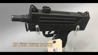 1021 Military Armament Corp Ingram, MAC 10 M10A1 .45ACP Semi Auto Pistol [October 18, 2024]