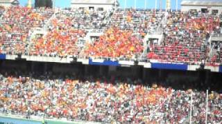 L'estaca, début du match USAP / RC Toulon . Stade Olympique de Montjuic.