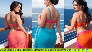 Cruise Ship Chic: AI Models Flaunt Sleeveless Georgette Silk Sarees with Flair | EP- 17