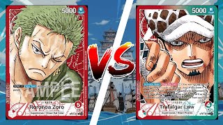 One Piece TCG OP-01: Zoro [Red] v. Trafalgar Law [Red/Green] Tournament Match!