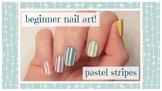 [Beauty] Beginner Nail Art: Pastel Rainbow Stripes for Spring