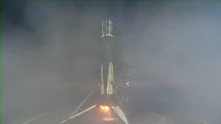 view from the dronship of falcon 9's launch and landing