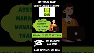 National Seed Corporation Recruitment 2024 | NSC Vacancy 2024 | #shorts #trendingshorts #viralshort