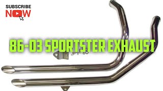 86-03 Harley Davidson Sportster XL Chrome Drag Pipe Exhaust