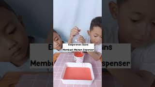 Eksperimen sains|mainan dispenser|tekanan udara|air mancur