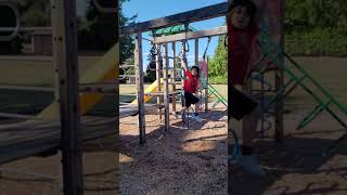 Swinging on monkey bars