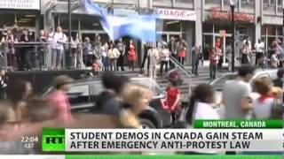 Canadians revolt against anti protest law   YouTube