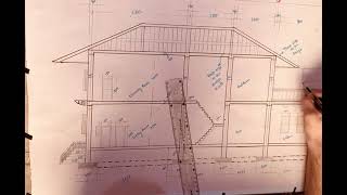 Tutorial Home cross section with complete details pencil drawings