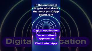 In the context of crypto what does the acronym DApp stand for? Crypto Quiz