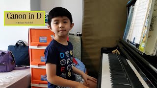 Canon in D | Johann Pachelbel – 8-year-old Self-learnt Simple Beginner Piano八岁自学呈现流行卡农钢琴曲