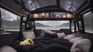 Camper Van For Instant Sleep, made for people who like the sound of rain on car windows.