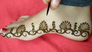 Simple feet mehandi design/सुंदर मेहंदी डिज़ाइन