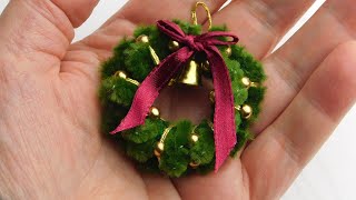 Miniature Dollhouse Wreaths How to Make Fork Bow Ribbon Christmas Valentines