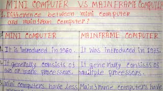 Difference between mini computer and mainframe computer in hindi|Mainframe computer vs mini computer