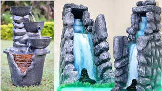 Awesome Beautiful Top 2 Indoor Tabletop Waterfall Fountains | DIY Best Cemented Waterfall Fountains