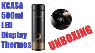 Θερμός με ένδειξη θερμοκρασίας // KCASA 500ml - UNBOXING (by Banggood)