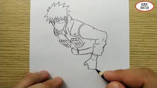 VERY EASY, how to draw kakashi , manga naruto from japan / quick sketch kakashi