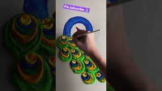 Try this peacock 🦚 rangoli this Diwali|Rangoi designs for diwali#diwalirangoli