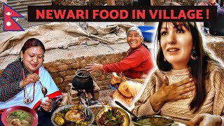 Unique Newari Feast in a Medieval Newari Village in Nepal | Nepali Food Vlog 🇳🇵