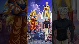 Who is strongest (goku vs saitama and garou)#shorts #anime #dbs #dbz