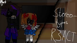 Stereotypical Aftons react to original|gacha club|capcut|C.C afton|￼part 2|MY AU|