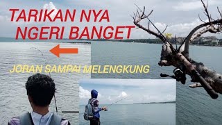 Mencoba spot mancing pasir putih heboh ternyata langsung di samber ikan monster