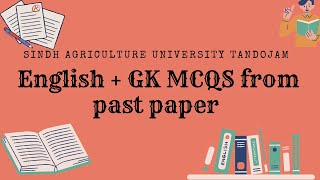 English + GK MCQS | Entry Test Preparation | Sindh Agriculture University Tando jam