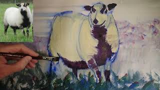 Welsh Mountain Sheep Painting - part 3