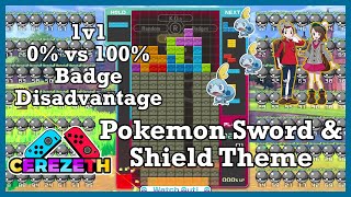 Tetris 99 Pokemon Sword & Shield - 0% Badge Disadvantage Win!