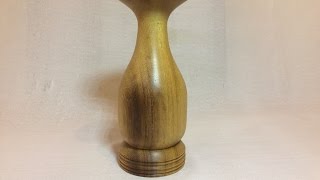 Wood turning - making bud vase out of Iroko (also testing captive ring)