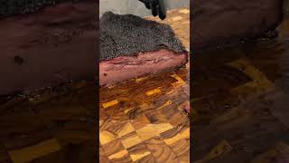 Brisket reveal! Awesome bark from pellet smoker brisket!