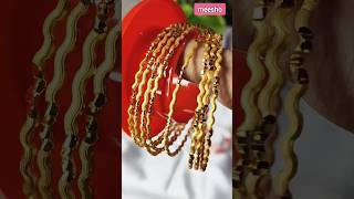 OMG 😯 Gold Plated Jewellery | Meesho Bangles | Bangles | #shorts #youtubeshorts #meesho