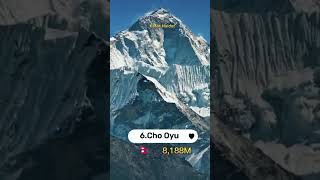 Top 10 highest mountains on earth. #shorts #shortvideo #mountains #mounteverest