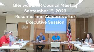 Glenwood, AR City Council Meeting Resumes after Exec Session and Adjourns September 19, 2023