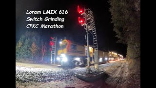 Switch & Crossing Rail Grinder ~ Loram 604/611 grinding on CPKC Railway at Marathon, Ontario, Canada