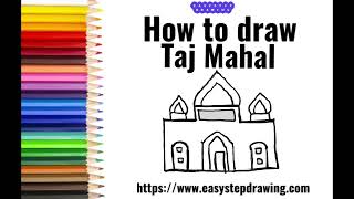 Taj Mahal Easy Draw | #tajmahal #easystepdrawing