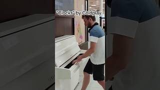 "CLOCKS" by Coldplay on a public piano in France #shorts #piano #coldplay #public #france #street