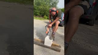 Scribing Granite Stones #granite #landscape #powertools #construction