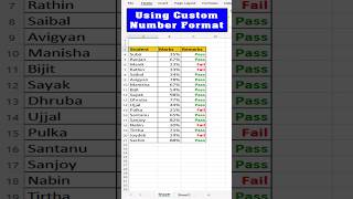 Pass or Fail using Custom Number Format 😀🔥Custom Format #excelshorts #exceltricks #shorts #excel