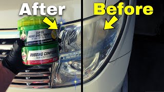 How To Restore Headlights FAST & CHEAP ( Car Headlight Restoration using Turtle Wax VS Clear Coat )